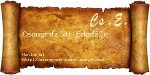 Csongrádi Edgár névjegykártya